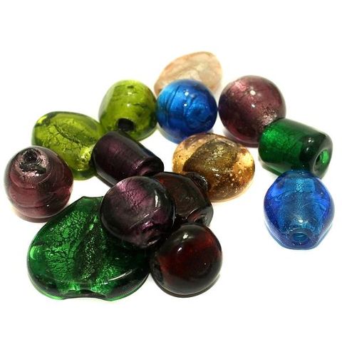 SILVER FOIL BIG SIZE MIX BEADS